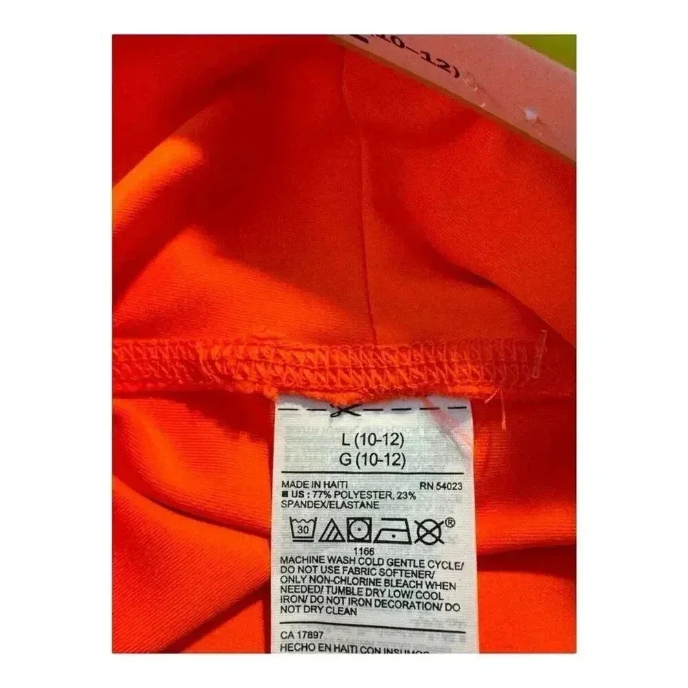 NEW Old Navy Active Girl’s Large Orange High-Waist Biker Shorts Activewear NWT‎